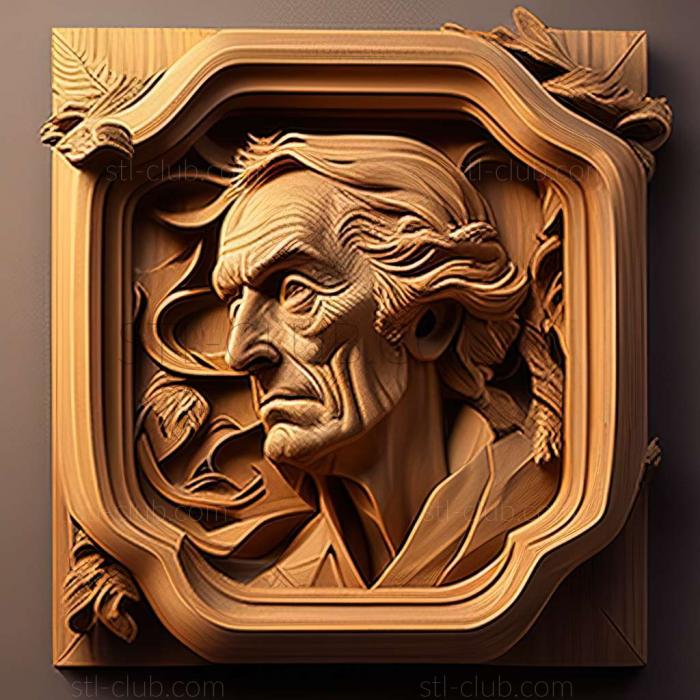 3D model John Frederick Kensett American artist (STL)